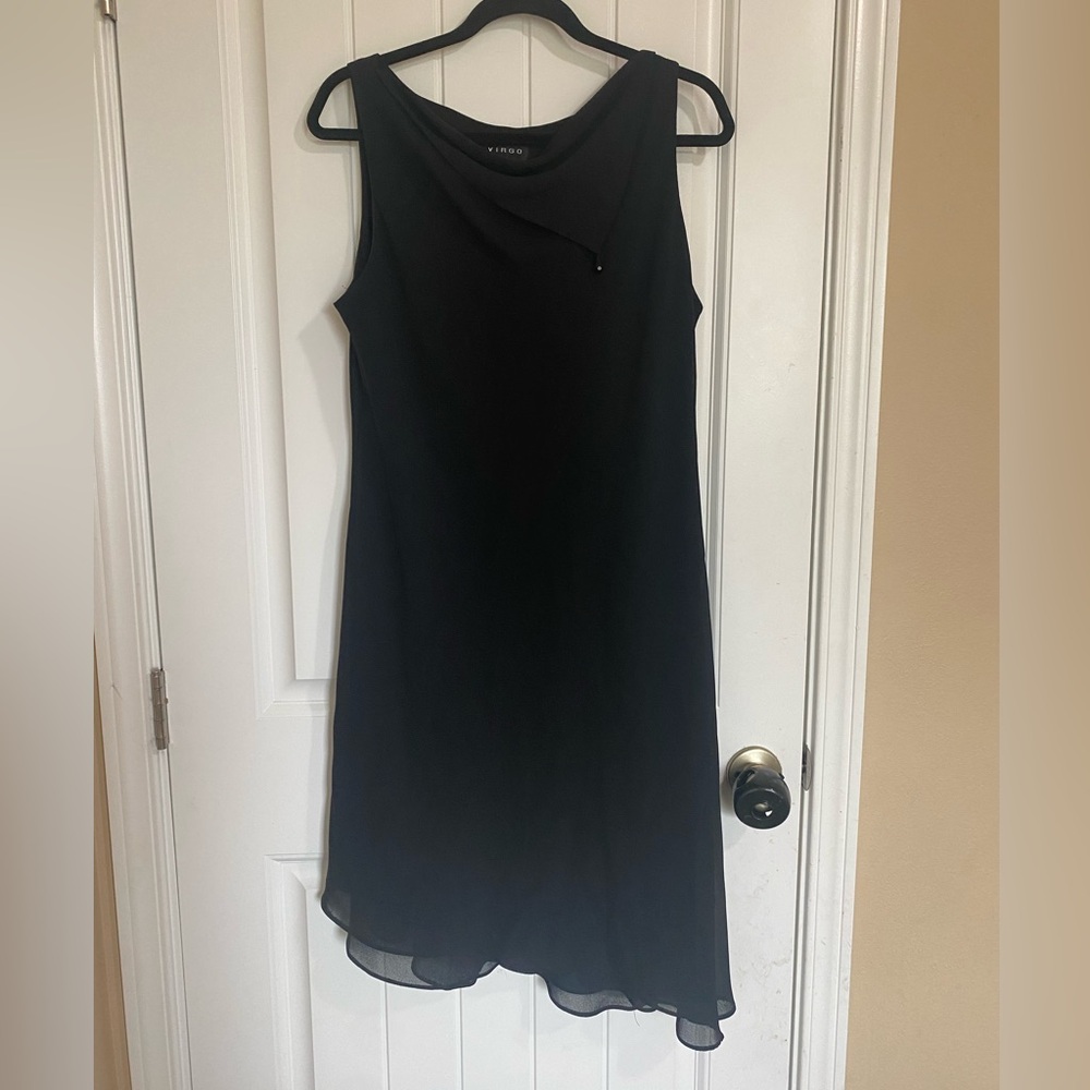 Virgo Black Midi Dress Chic and Timeless